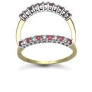 9ct Yellow Gold 0.25ct Diamond & Ruby Ring
