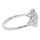 Platinum 0.20cts Diamond And Emerald Cluster Ring