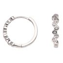 Silver Cubic Zirconia Fancy Hoop Earrings By Icesia