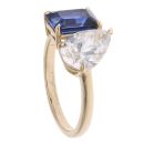 9ct Yellow Gold 2.07ct Pear Cut Lab Grown Diamond And Created Sapphire Ring