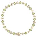 9ct Yellow Gold Peridot Fancy Bracelet 7"