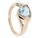 9ct Yellow Gold Created Blue Topaz Triangular Ring