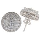 Platinum 3.22ct Round Pie And Brilliant Cut Diamond Cluster Stud Earrings