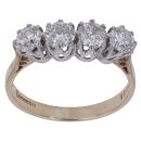9ct Yellow Gold 1.40ct Brilliant Cut Diamond Four Stone Ring