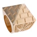 9ct Yellow Gold Patterned Pyramid Signet Ring