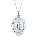 Sterling Silver Madonna Filigree Pendant Necklace