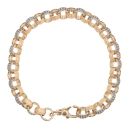 9ct Yellow Gold Blue Gemstone Patterned Belcher Bracelet 7"