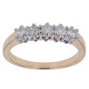 18ct Yellow Gold 0.50ct Brilliant Cut Diamond Five Stone Ring