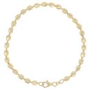 Gold Plated Silver Diamond Cut Bead Bracelet 7"