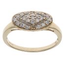 9ct Yellow Gold 0.25ct Brilliant Cut Diamond Fancy Cluster Ring