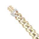 14ct Yellow Gold Monaco Classic Pave Lock Curb Bracelet 8.5"