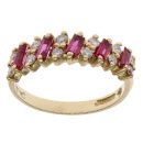 18ct Yellow Gold 0.25ct Brilliant Cut Diamond and Ruby Ring