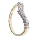 9ct Yellow Gold Cubic Zirconia Wishbone Ring