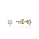 9ct Yellow Gold Lilac Cubic Zirconia Stud Earrings 3mm