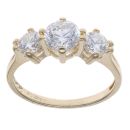 14ct Yellow Gold Cubic Zirconia Three Stone Ring