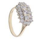9ct Yellow Gold Cubic Zirconia Cluster Ring