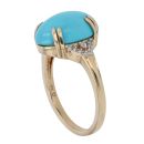 9ct Yellow Gold Turquoise and Cubic Zirconia Ring