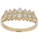 18ct Yellow Gold 0.45ct Brilliant Cut Diamond Two Row Ring