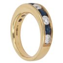 18ct Yellow Gold 0.95ct Brilliant Cut Diamond and Sapphire Eternity Ring
