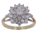 18ct Yellow Gold 1.00ct Brilliant Cut Diamond Cluster Ring