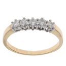 18ct Yellow Gold 0.50ct Brilliant Cut Diamond Five Stone Ring