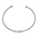 Silver Cubic Zirconia Cross Bangle