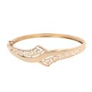 9ct Yellow Gold Greek Key Wave Hinged Bangle