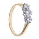 18ct Yellow Gold Moissanite Three Stone Ring