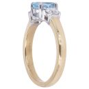 18ct Yellow Gold 0.50ct Brilliant Cut Lab Grown Diamond and Blue Gemstone Three Stone Ring