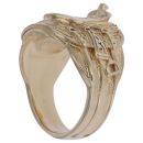 9ct Yellow Gold Patterned Saddle Ring
