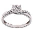 9ct White Gold 0.20ct Brilliant Cut Diamond Cluster Ring