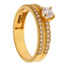 22ct Yellow Gold Cubic Zirconia Single Stone Ring