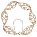 9ct Yellow and Rose Gold Vine Of Life Bracelet 7"