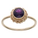 9ct Yellow Gold Amethyst Single Stone Ring
