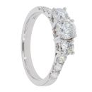 18ct White Gold Diamond Trilogy Shoulders Ring by Anya Belle