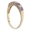 9ct Yellow Gold Cubic Zirconia Amethyst Eternity Ring