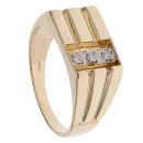 14ct Yellow Gold 0.10ct Diamond Trilogy Signet Ring