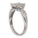 18ct White Gold 1.00ct Princess and Brilliant Cut Diamond Cluster Ring