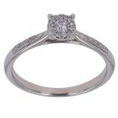 9ct White Gold 0.20ct Brilliant Cut Diamond Cluster Ring