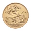 1911 George V  Large Head UK Half Sovereign Coin