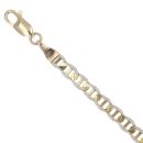 9ct Yellow and White Gold Patterned Anchor Bracelet 7"