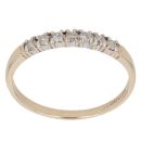 9ct Yellow Gold 0.20ct Brilliant Cut Diamond Half Eternity Ring