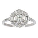 Platinum Diamond Deco Hexagonal Cluster Ring
