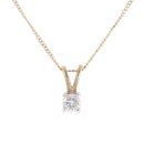 9ct Yellow Gold 0.15ct Diamond Single Stone Pendant And Chain 18"