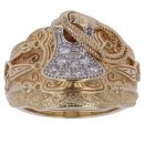 9ct Yellow Gold Cubic Zirconia Saddle Ring
