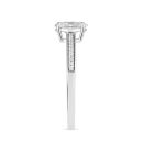 9ct White Gold 1.00ct Oval Cut Diamond Solitaire Ring with Channel Set Shoulders Lab Grown