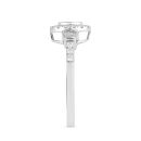 9ct White Gold 0.33ct Natural Diamond Dress Ring with Halo And Baguette Accents