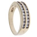 9ct Yellow Gold Cubic Zirconia Two Row Eternity Ring
