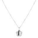 9ct White Gold 0.20ct Diamond Flower Pendant And Chain 20"