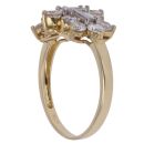 18ct Yellow Gold 1.70ct Brilliant and Baguette Cut Diamond Cluster Ring